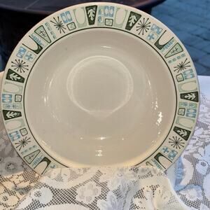 Vintage MCM Taylor Smith & Taylor Cathay Bowl 1950's Abstract Geometric Print